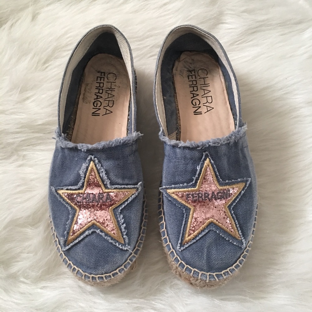 Chiara Ferragni Blue and Pink Espadrilles - Picture 4 of 6